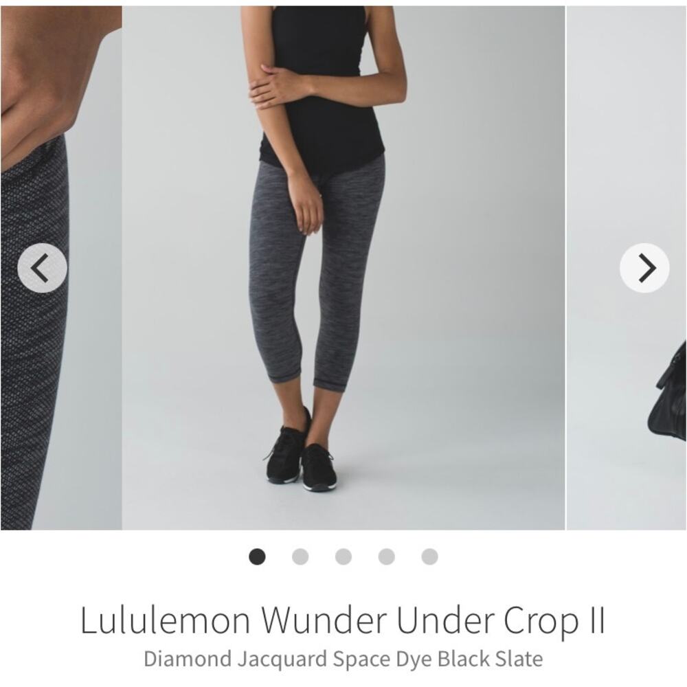 Lululemon Wunder Under Crop II Diamond Jacquard Space Dye Black Slate 4